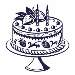 wedding cake vector illustration