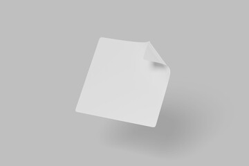 Blank bended paper sheet  isolated on gray background