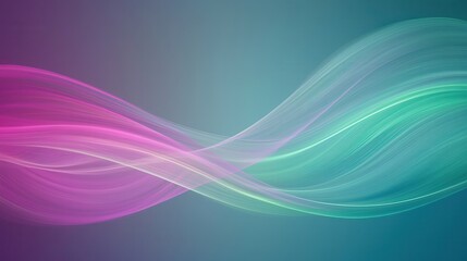 Naklejka premium Elegant Flowing Waves in Shades of Pink and Teal on Gradient Background