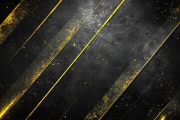 Fototapeta premium Abstract Background with Textured Black and Bold Yellow Stripes