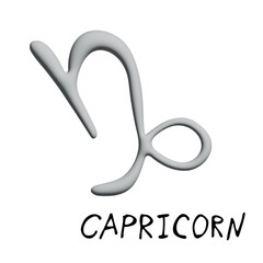 Obraz premium 3d capricorn zodiac sign Esoteric symbol Astrology clipart Element for design