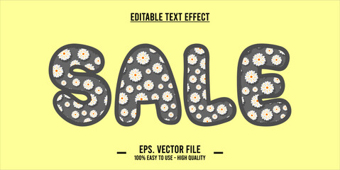 sale text effect template with editable 3d style font effect. eps vector file