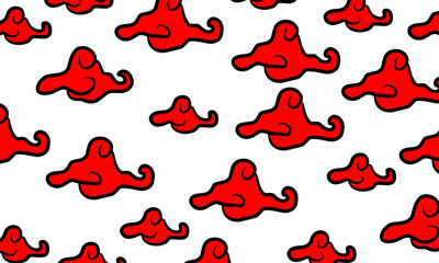 seamless pattern with red and black peppers megamendung 