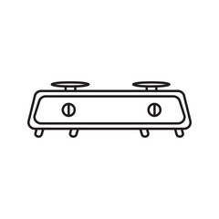 outline silhouette gas stove icon isolated on white background