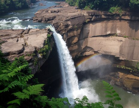 Hundru Falls &ndash; Majestic Waterfall Amidst Rocky Cliffs
