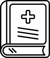 Obraz premium medical book vector outline icon on white or transparent background
