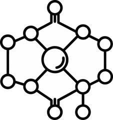 molecule vector outline icon on white or transparent background