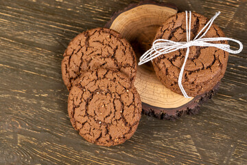 cookies with chocolate , chocolate biscuits with cocoa and sesame