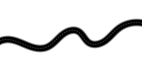 Curves road isolated vector illustration on transparent background