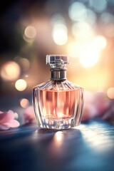 paris perfume bottle surface table metallic