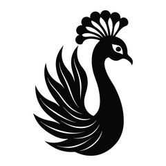  silhouette-of-a-peacock-head