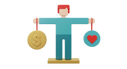 Fototapeta premium Isolated Balance Money and Love