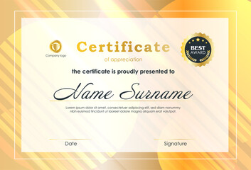 Obraz premium Certificate Of Achievement Award Template Design.