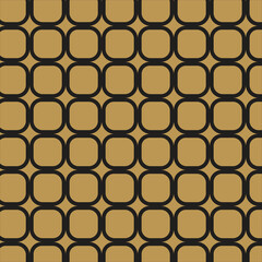 abstract seamless black outline rounded rectangle squear pattern with brown colour background