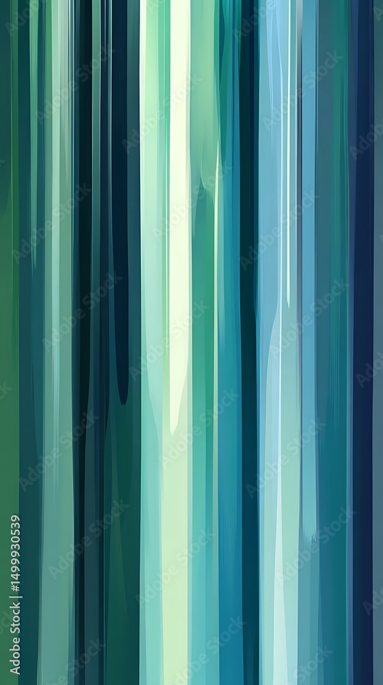 Poster abstract backdrop of green blue vertical lines for art and design projects