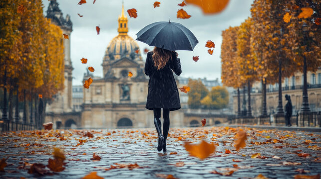 paris woman coat boots city street