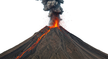 Isolated Volcano Eruption