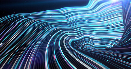 Abstract curl waves motion graphic blue surface background