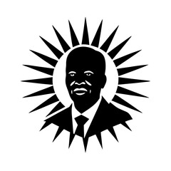 black and white vector illustration of a man