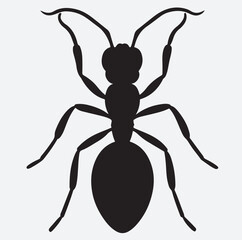 a ant silhouette vector art illustration