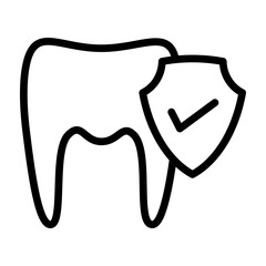 Dental Protection Vector Line Icon Design
