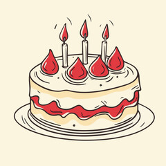 Vector of Hand drawn birthday cake