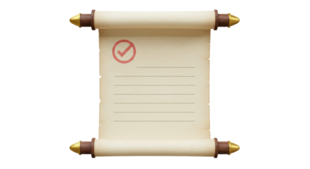 Isolated Scroll with Check Mark