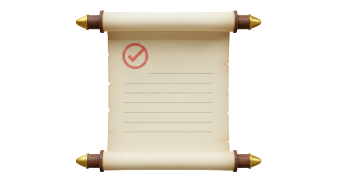 Isolated Scroll with Check Mark