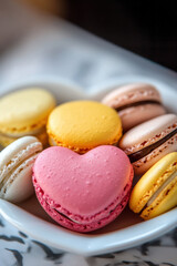 Fototapeta premium paris macarons plate depth field blurs