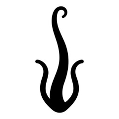 Stylized Floral Illustration in Black and White, Abstract Plant Design Element