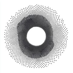 Abstract circular design with radiating, patterned dots