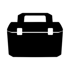 Black silhouette of a typical toolbox designed to carry various tools