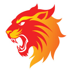 roaring-tiger-head-with-color-frame