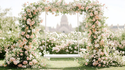paris wedding roses garden setting floral