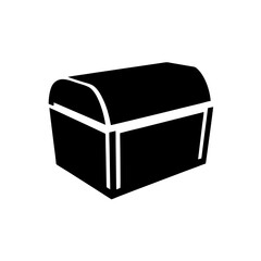 Isolated illustration of a classic treasure chest on a simple white background