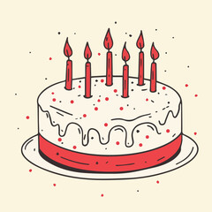Vector of Hand drawn birthday cake