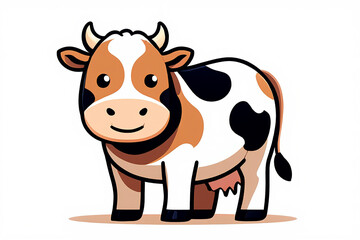 Fototapeta premium Cow animal isolated vector illustration image