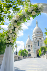 paris wedding flowers sky heart closeup