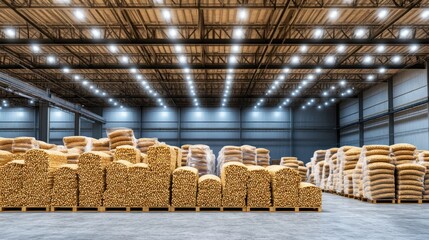 Massive Potato Storage in Modern Warehouse