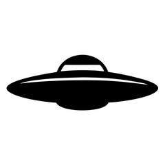 Stylized silhouette of a classic flying saucer, indicating unidentified aerial phenomena
