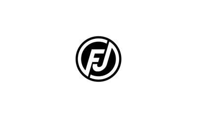 FJ initial letters, monogram logo
