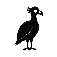 silhouette-vulture-with-a-bone-crown-on-white
