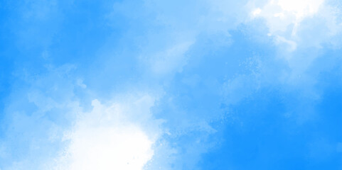 Blue sky and clouds. light colorful landing page flat background vector design. smoke fog or cloud in center with light border grunge design. Enjoy a soothing blue vintage gradient background.