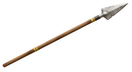 Isolated Spear with Wooden Shaft