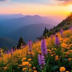 Obraz premium sunrise in the mountains