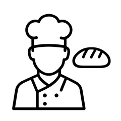 Baker man icon on white background vector
Vector line profession icon