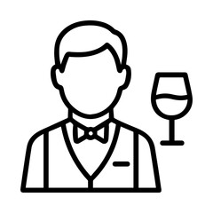 Sommelier man icon on white background vector
Vector line profession icon