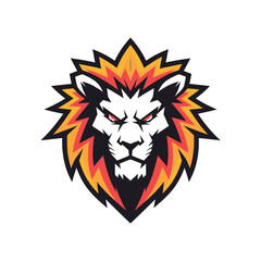 Fiery Angry Lion Head Mascot Logo Vector in Bold Modern Style