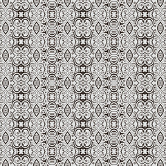 Seamless Decorative Brown Ornament on White Background Texture Pattern