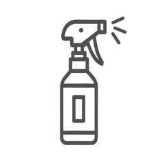 A simple, modern spray bottle design for cleaning solutions.